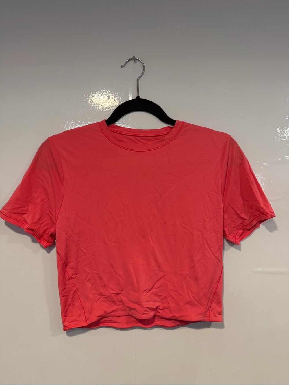 Women’s Lululemon Coral Wundermost Short Sleeve Crop Tee